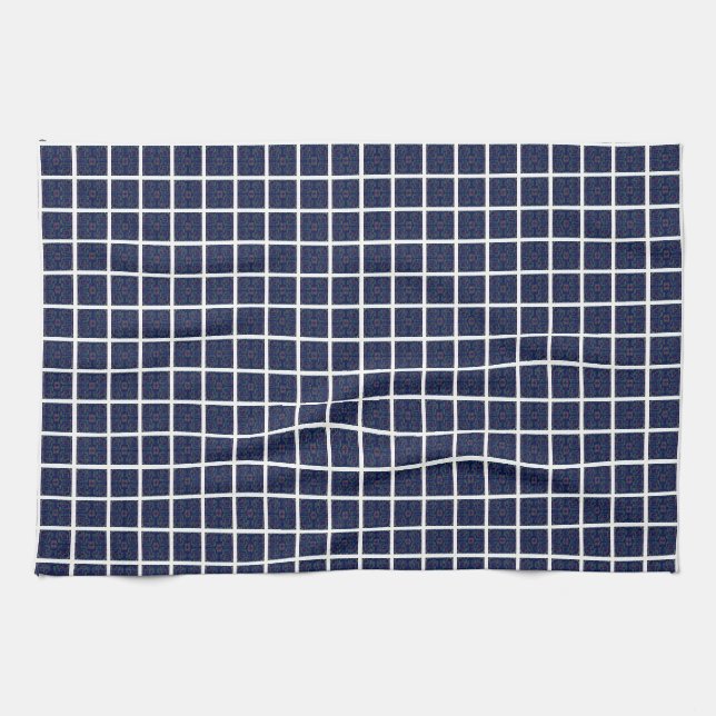 Blue Squares Kitchen Towel Kökshandduk (Horisontell)