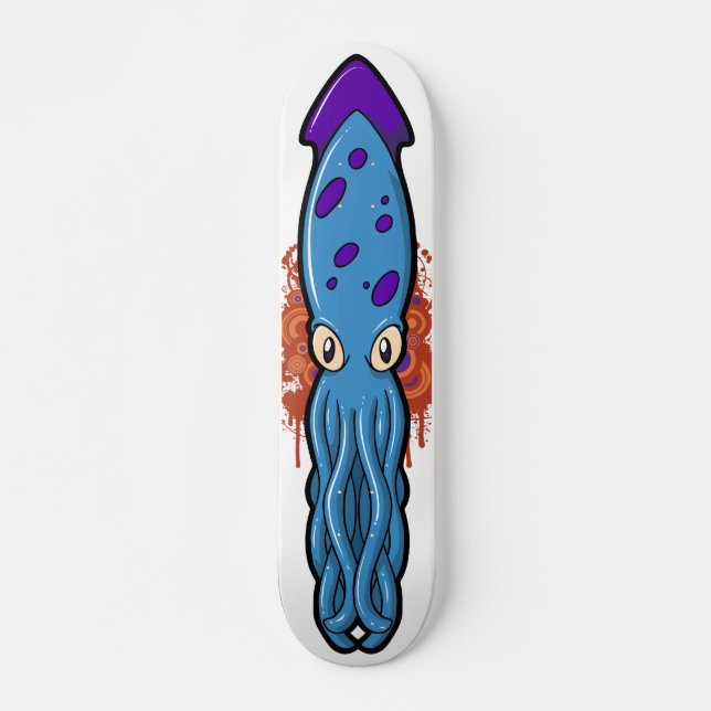 Blue Squiddy Skateboard Bräda 21,5 Cm (Framsida)