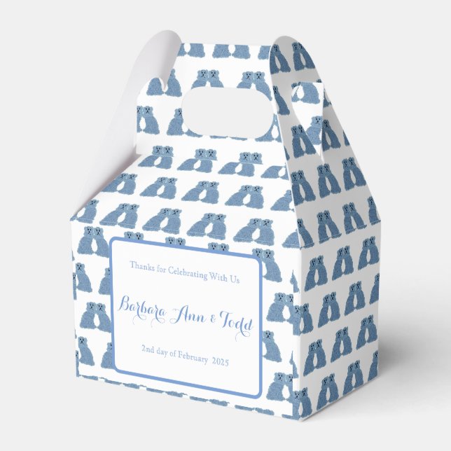 Blue Stafford Hundar Ginger Burk Burk Bröllop Fa Presentaskar (Framsidan Sidan)