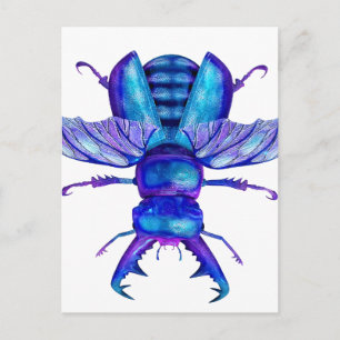 Blue Stag Beetle Vykort