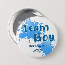 Blue Stänk Gender avslöjar Team boyblå knapp