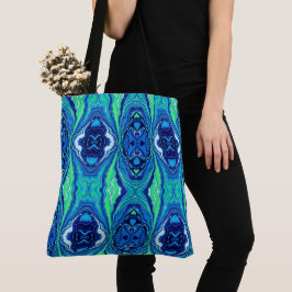 Blue Stänk Large Tote Bag Tygkasse
