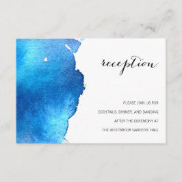 Blue Stänk Watercolor Bröllop Tilläggskort