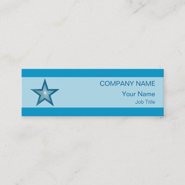 Blue Star affärskort blek rand smala Mini Visitkort (Framsida)