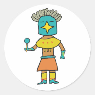 Blue Star Kachina Runt Klistermärke