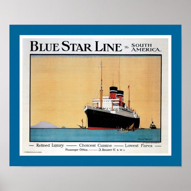 Blue Star Line-affisch Poster (Framsidan)