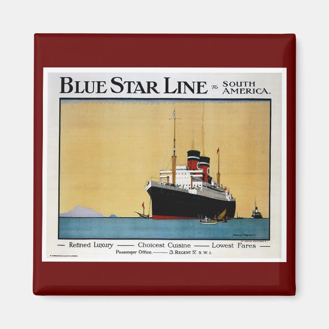 Blue Star Line Sydamerika Magnet (Framsidan)