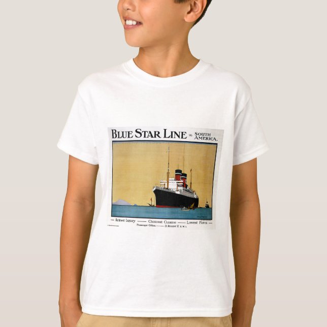 Blue Star Line Sydamerika T Shirt (Framsida)