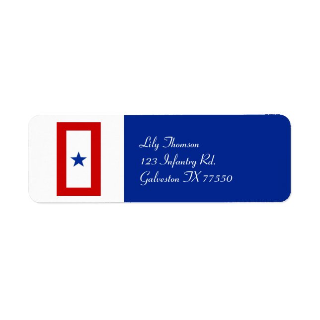 Blue Star Mamma Milime Returadress Etikett (Framsidan)