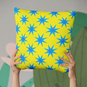 Blue Star Mönster Kudde