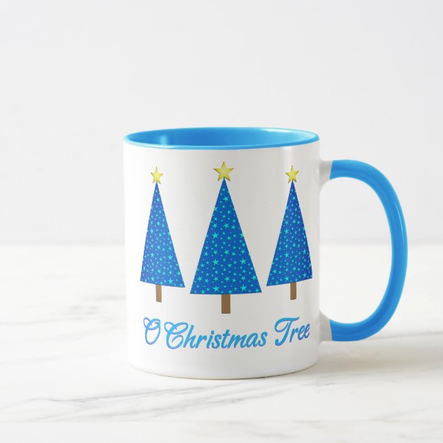 Blue Star Mönster Modern Julgranar Mugg (Höger)