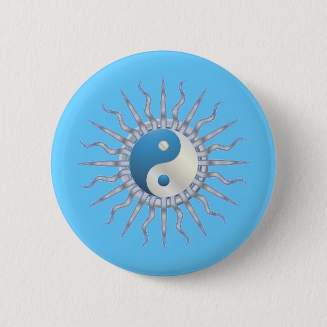 Blue Starburst Yin Yang Knapp (Framsida)