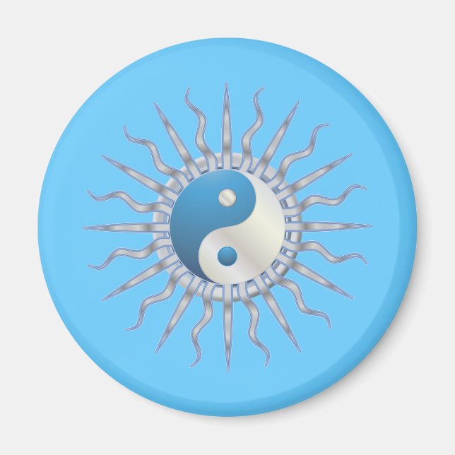 Blue Starburst Yin Yang Magnet (Framsidan)