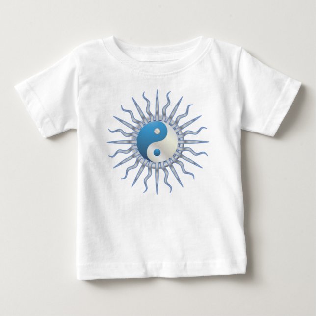 Blue Starburst Yin Yang T-shirt (Framsida)