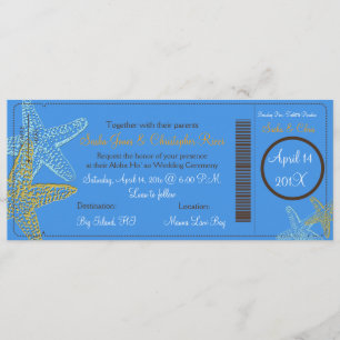 BLUE STARFISH WEDING INVITATIONS INBJUDNINGAR