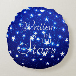 Blue Stargazer Rund Kudde