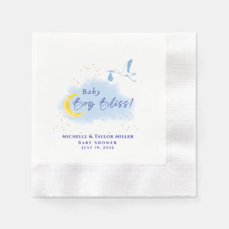Blue Starlit Pojke Bliss Stork Speciell Delivery Pappersservett