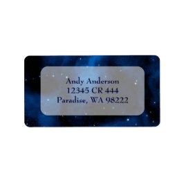 Blue Starry Himlar Adressetikett