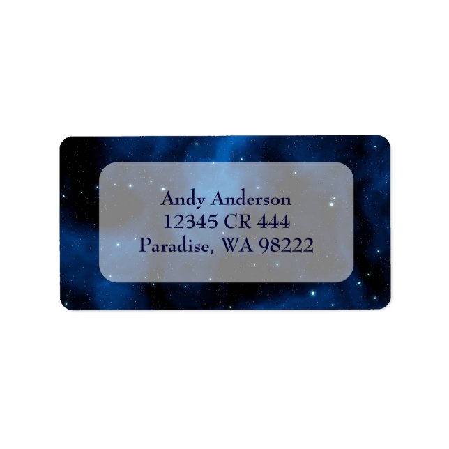 Blue Starry Himlar Adressetikett (Framsidan)