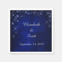 Blue Starry Night Bröllop Pappersservett