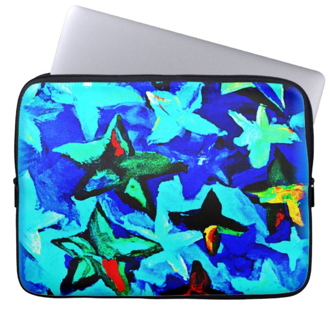Blue Starry Night Himlar. Köp nu Laptop Fodral (Framsidan)