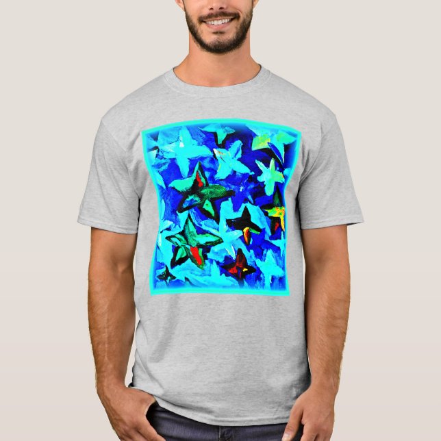 Blue Starry Night Himlar. Köp nu T Shirt (Framsida)