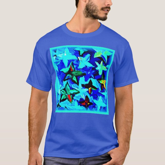 Blue Starry Night Himlar. Köp nu T Shirt (Framsida)