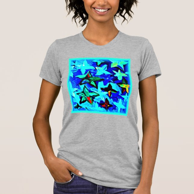 Blue Starry Night Himlar. Köp nu T Shirt (Framsida)