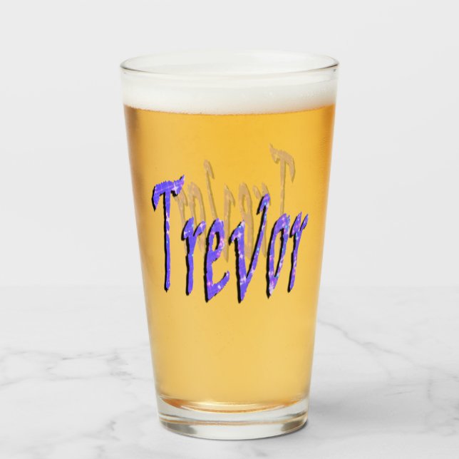 Blue Starry Trevor Namn Logotyp Glaskopp (Framsida fylld)