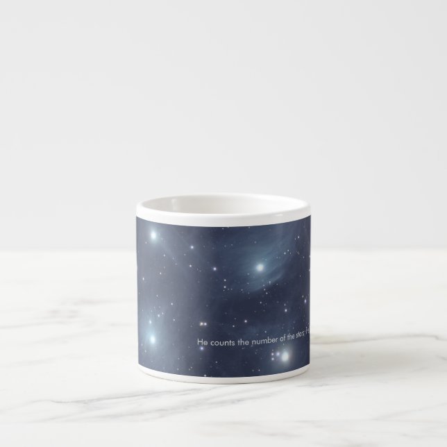 Blue Stars Psalms Scripture Mugg Espressomugg (Framsidan)