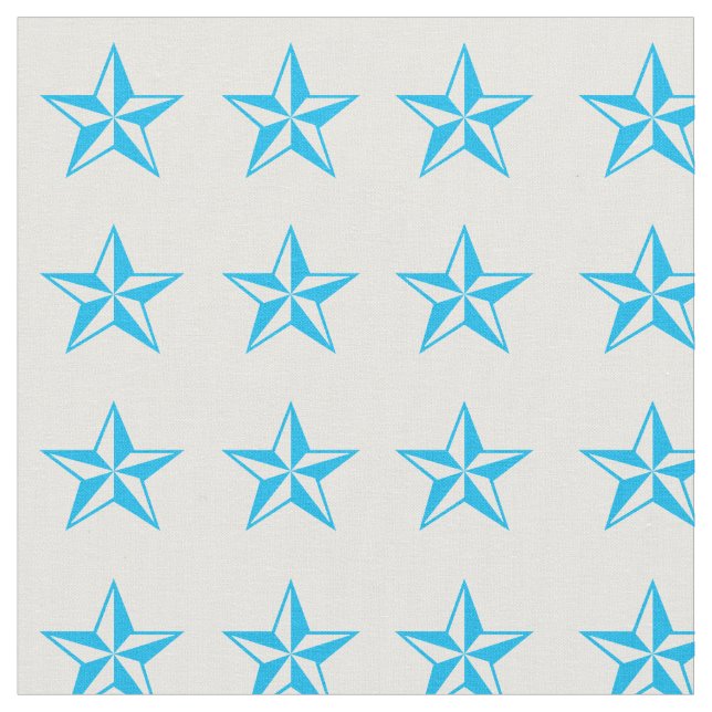 Blue Stars Rodeo Western Fabric Tyg (Närbild)