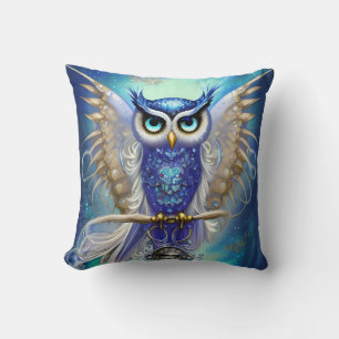 Blue Steampunk Uggla Kudde