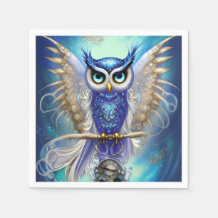 Blue Steampunk Uggla Pappersservett
