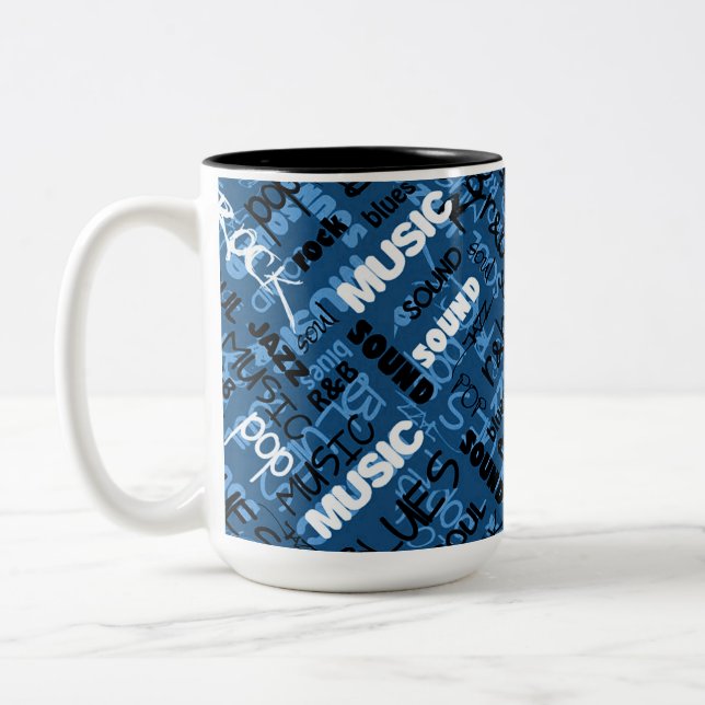 Blue Sten Pop R & B Music Text Mugg (Vänster)