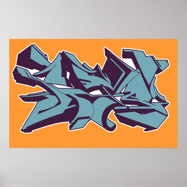 Blue STIL graffiti Poster (Framsidan)