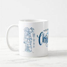 Blue Stil Photo Collage God jul Träd Kaffemugg