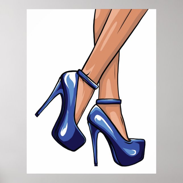 Blue Stiletto Heels och Ben Poster (Framsidan)