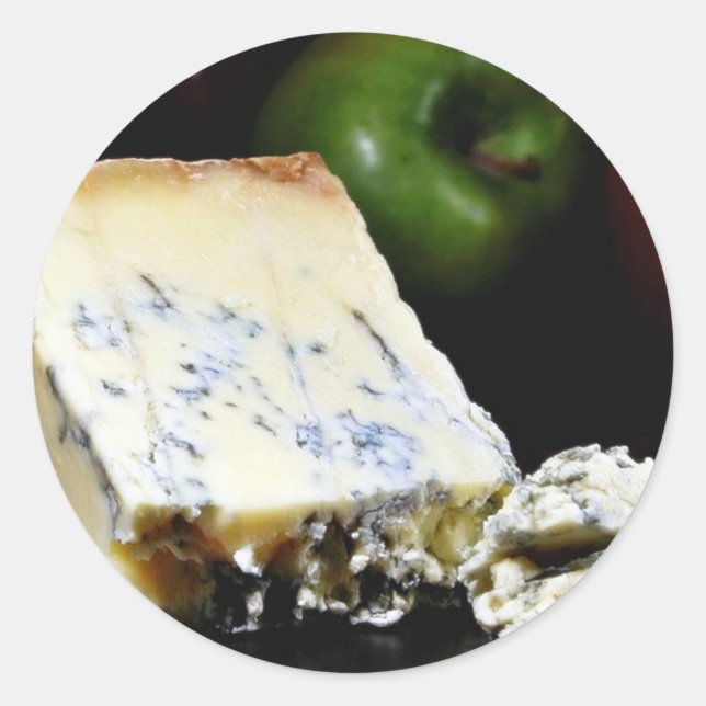 Blue Stilton Cheese Runt Klistermärke (Framsida)