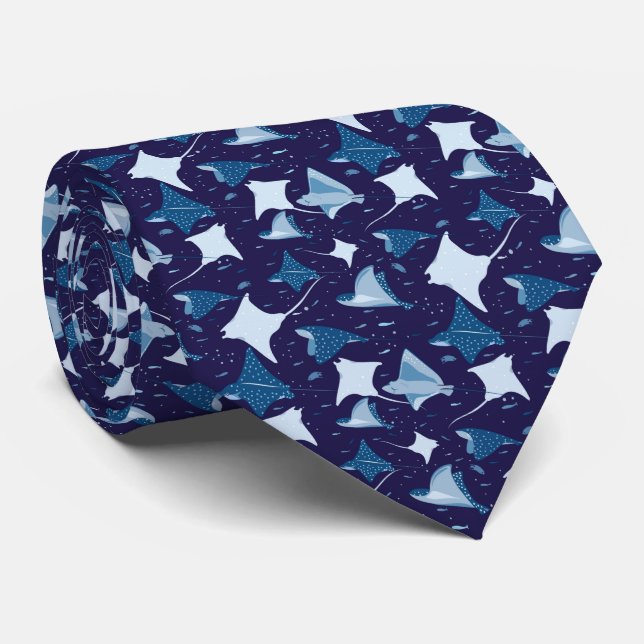 Blue sting ray manta ray fish pattern slips (Rullad)