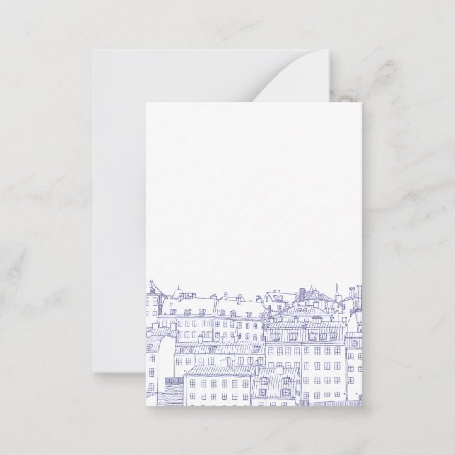 Blue Stockholm Anteckningskort (Framsida)