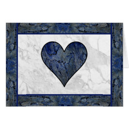 Blue Stone Heart med Dikt Hälsningskort