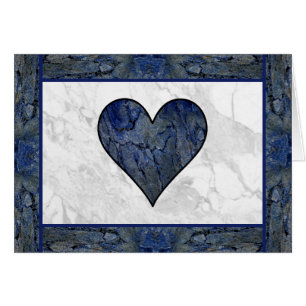 Blue Stone Heart med Dikt Hälsningskort