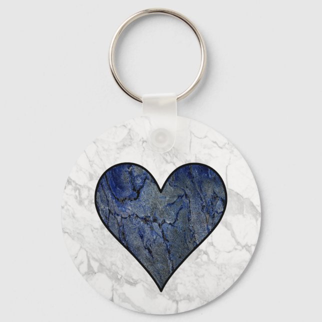 Blue Stone Married Mönster Nyckelring (Framsida)