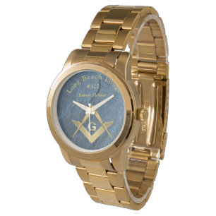 Blue Stone Monogrammed Masonic Armbandsur