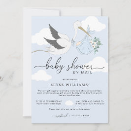 Blue Stork Baby Shower by Mail-inbjudan Inbjudningar
