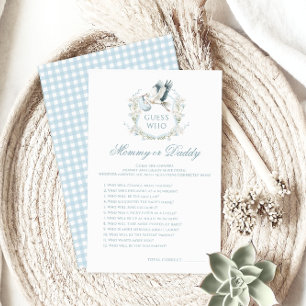 Blue Stork Baby Shower Mamma eller pappa Game