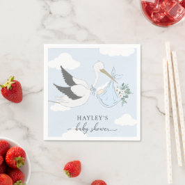 Blue Stork Baby Shower Pappersservett