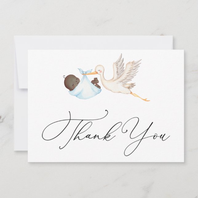 Blue Stork Baby Shower Tack (Framsida)