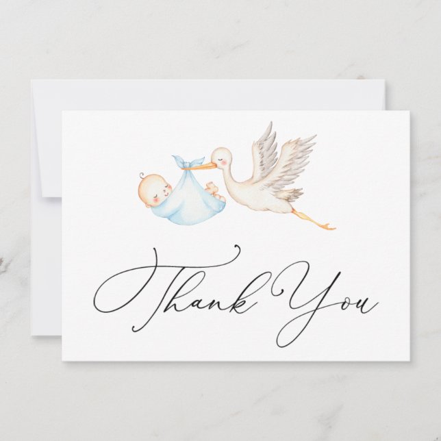 Blue Stork Baby Shower Tack (Framsida)