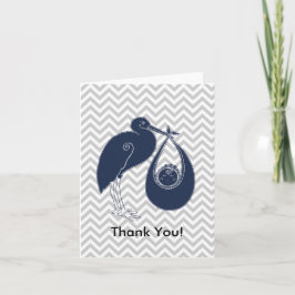 Blue Stork Baby Shower Tack Kort